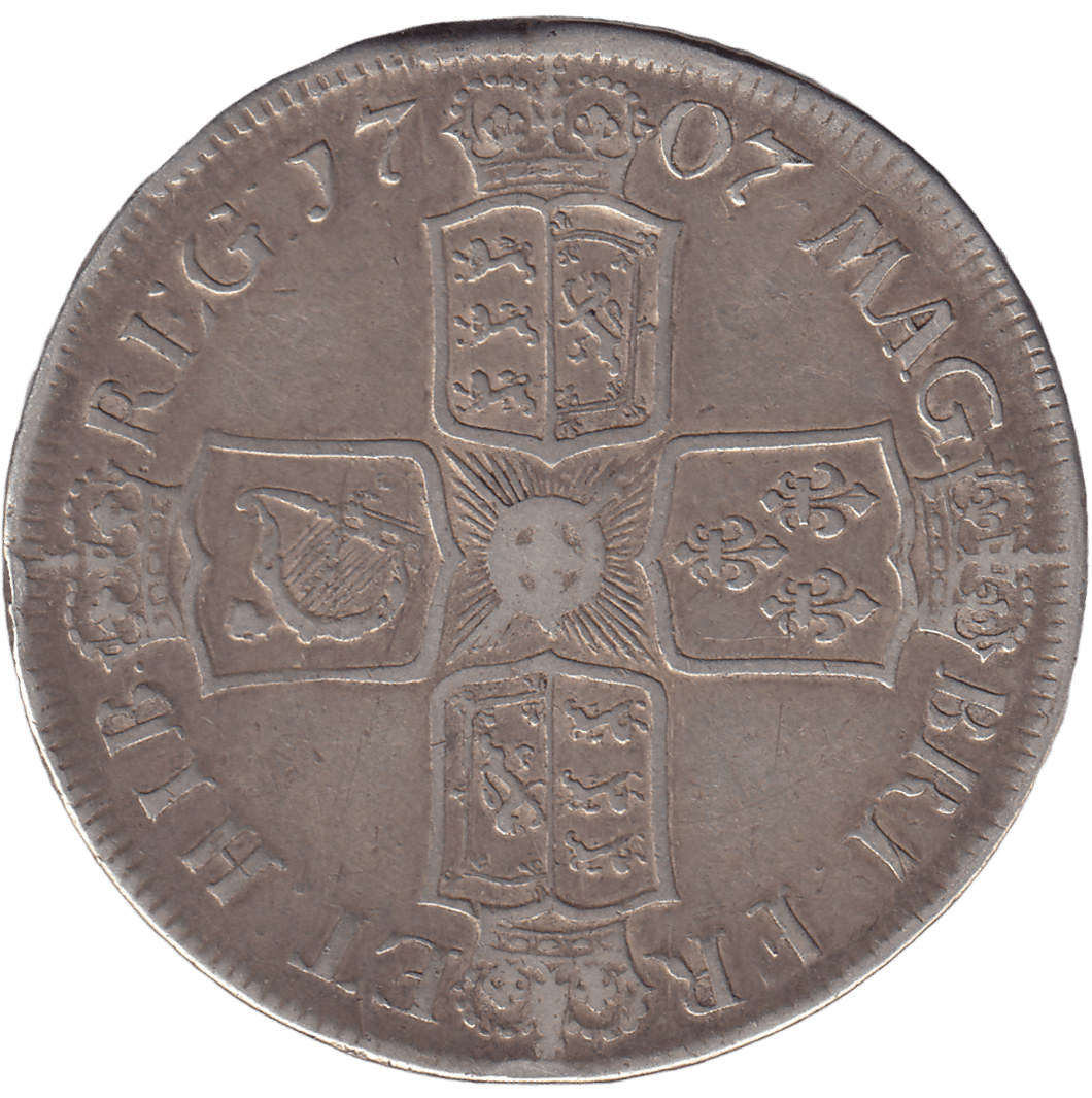 1707 CROWN ( GVF ) SEXTO EXETER MINT - CROWN - Cambridgeshire Coins