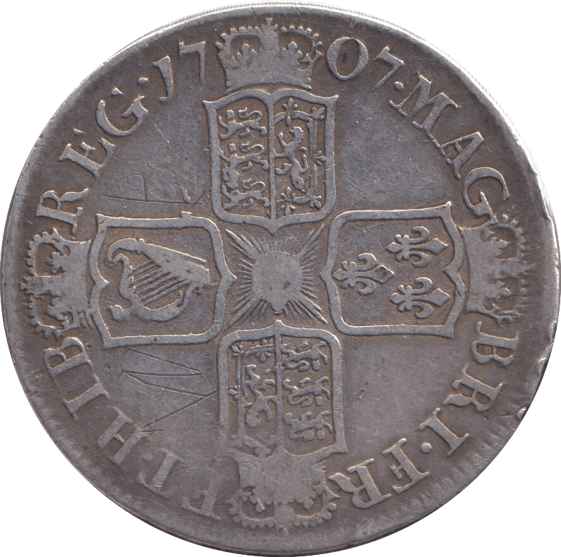 1707 HALFCROWN ( FINE ) - HALFCROWN - Cambridgeshire Coins