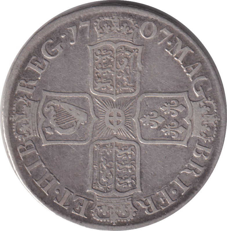 1707 HALFCROWN (FINE) - HALFCROWN - Cambridgeshire Coins