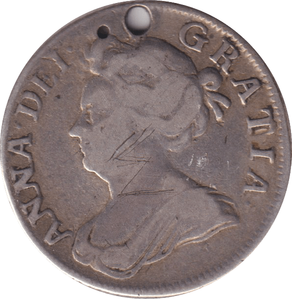 1707 SHILLING HOLED ( FINE ) - Shilling - Cambridgeshire Coins