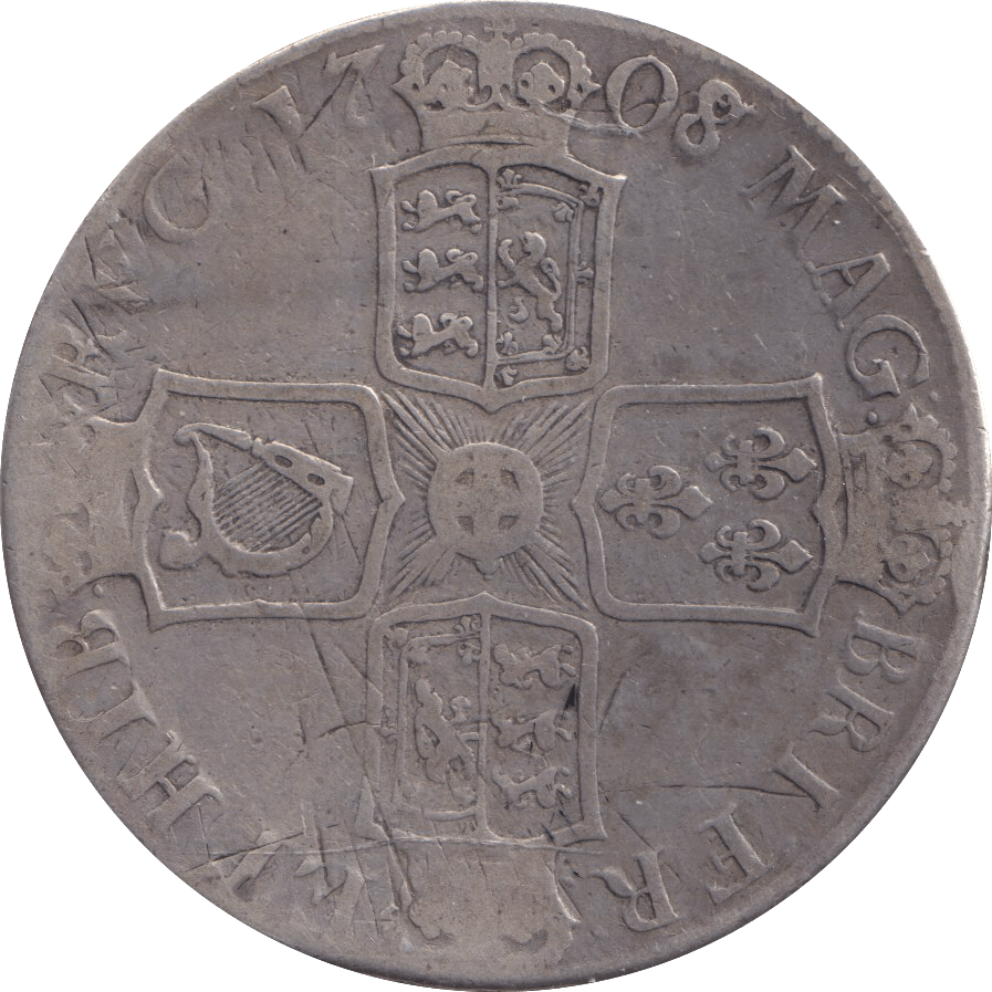1708 CROWN ( FINE ) - CROWN - Cambridgeshire Coins