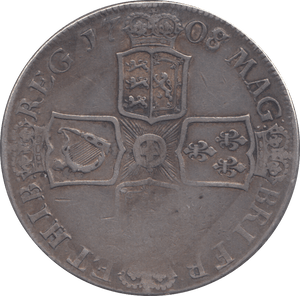 1708 CROWN ( VF ) E 8 OVER 7 WEAK STRIKE - CROWN - Cambridgeshire Coins