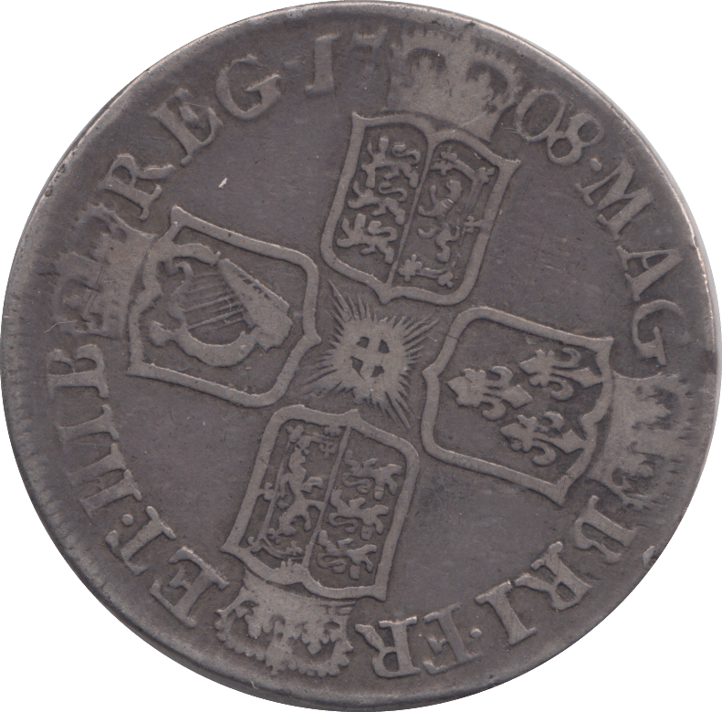 1708 HALFCROWN ( GF ) - HALFCROWN - Cambridgeshire Coins