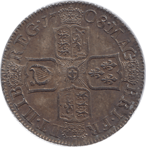 1708 SILVER SHILLING QUEEN ANNE ( UNC ) - SHILLING - Cambridgeshire Coins