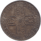 1708 SILVER SHILLING QUEEN ANNE ( UNC ) - SHILLING - Cambridgeshire Coins
