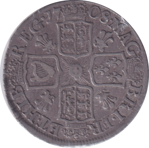 1708 SIXPENCE ( FINE ) - SIXPENCE - Cambridgeshire Coins