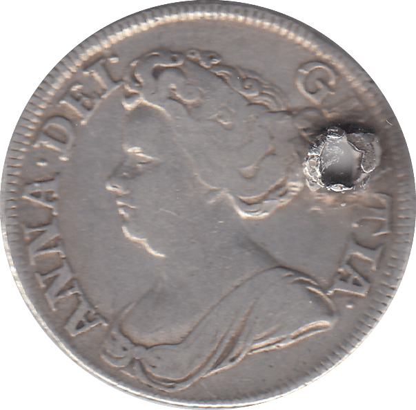1711 HOLED SHILLING ( GF ) - WORLD COINS - Cambridgeshire Coins