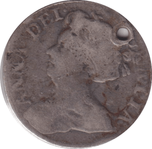 1711 HOLED SIXPENCE ( NF ) - SIXPENCE - Cambridgeshire Coins
