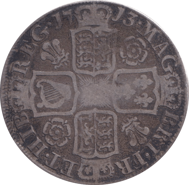 1713 HALFCROWN ( FINE ) - HALFCROWN - Cambridgeshire Coins