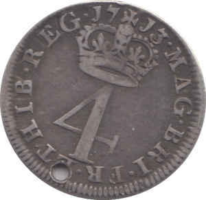 1713 HOLED MAUNDY FOURPENCE ( VF ) - MAUNDY FOURPENCE - Cambridgeshire Coins