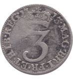 1713 MAUNDY THREEPENCE ( FINE ) - MAUNDY THREEPENCE - Cambridgeshire Coins