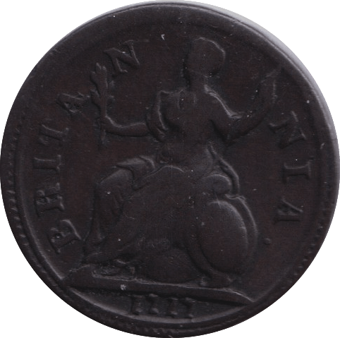 1717 DUMP FARTHING SCARCE ( GVF ) - FARTHING - Cambridgeshire Coins