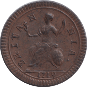 1719 FARTHING ( EF ) - FARTHING - Cambridgeshire Coins