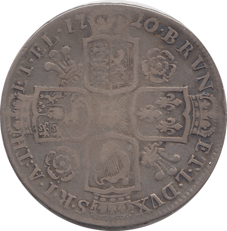 1720 HALFCROWN ( FINE ) - Halfcrown - Cambridgeshire Coins