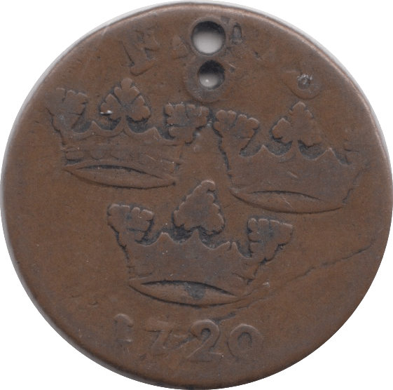 1720 ONE ORE SWEDEN - WORLD COINS - Cambridgeshire Coins