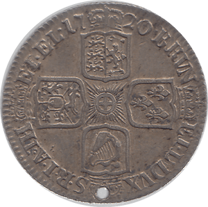 1720 SHILLING ( GVF ) HOLED - Shilling - Cambridgeshire Coins