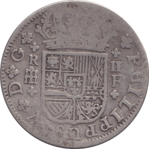 1722 SILVER 2 REALES SPAIN - SILVER WORLD COINS - Cambridgeshire Coins
