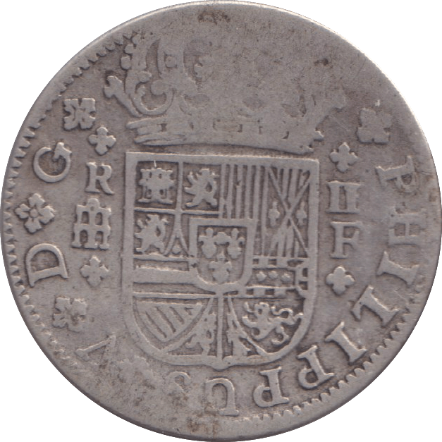 1722 SILVER 2 REALES SPAIN - SILVER WORLD COINS - Cambridgeshire Coins