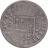 1722 SILVER 2 REALES SPAIN - SILVER WORLD COINS - Cambridgeshire Coins