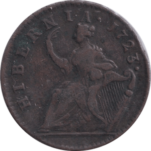 1723 WOOD HIBERNIA HALFPENNY USA / IRELAND - WORLD COINS - Cambridgeshire Coins