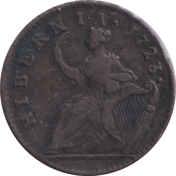 1723 WOOD HIBERNIA HALFPENNY USA / IRELAND - WORLD COINS - Cambridgeshire Coins