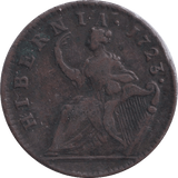 1723 WOOD HIBERNIA HALFPENNY USA / IRELAND - WORLD COINS - Cambridgeshire Coins