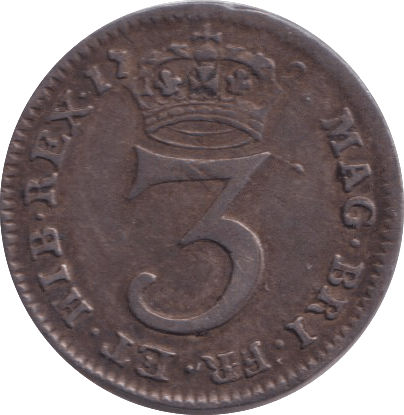 1727 MAUNDY THREEPENCE ( GVF ) - MAUNDY THREEPENCE - Cambridgeshire Coins