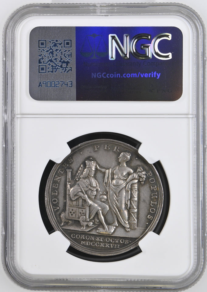 1727 MI - 479 - 4 GEORGE II CORONATION SILVER AU 55 - NGC SILVER COINS - Cambridgeshire Coins