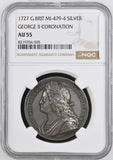 1727 MI - 479 - 4 GEORGE II CORONATION SILVER AU 55 - NGC SILVER COINS - Cambridgeshire Coins