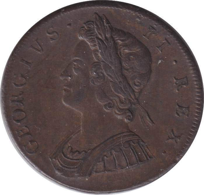 1729 HALFPENNY ( EF ) - HALFPENNY - Cambridgeshire Coins