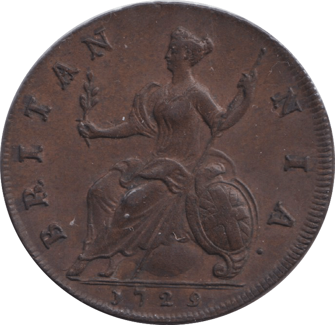 1729 HALFPENNY ( EF ) - HALFPENNY - Cambridgeshire Coins