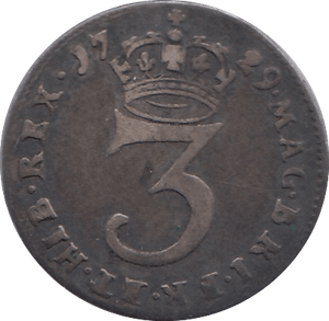1729 MAUNDY THREEPENCE ( VF ) - MAUNDY THREEPENCE - Cambridgeshire Coins