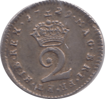 1729 MAUNDY TWOPENCE ( GVF ) - MAUNDY TWOPENCE - Cambridgeshire Coins