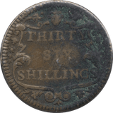1730 BRITISH 36 SHILLINGS SCALE WEIGHT - COUNTER WEIGHTS - Cambridgeshire Coins