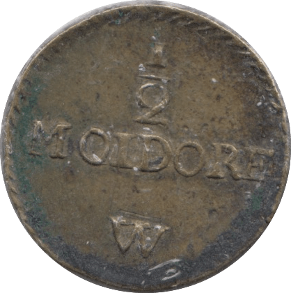 1730 PORTUGUESE HALF MOIDORE COIN SCALE WEIGHT - COUNTER WEIGHTS - Cambridgeshire Coins