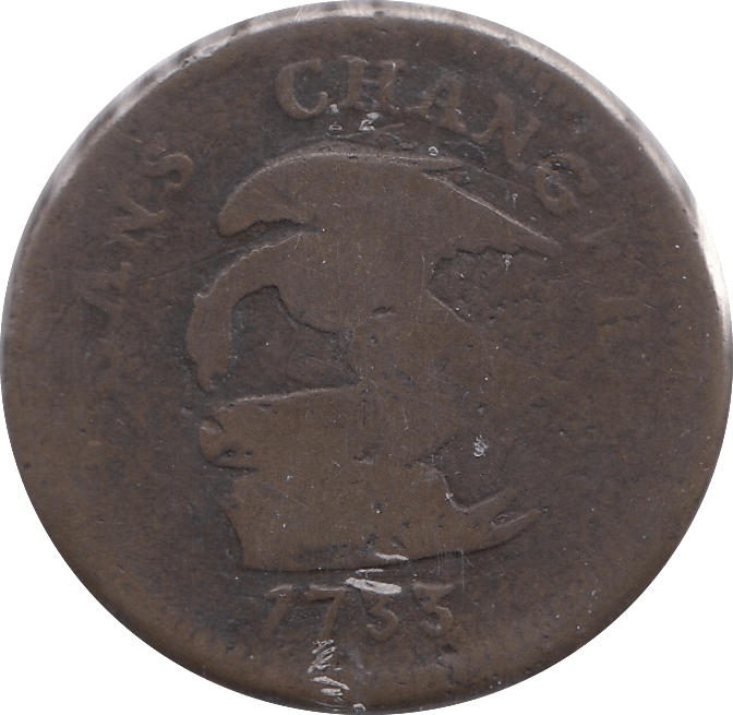 1733 HALFPENNY ISLE OF MAN - WORLD COINS - Cambridgeshire Coins
