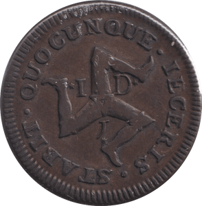 1733 PENNY ISLE OF MAN - WORLD COINS - Cambridgeshire Coins