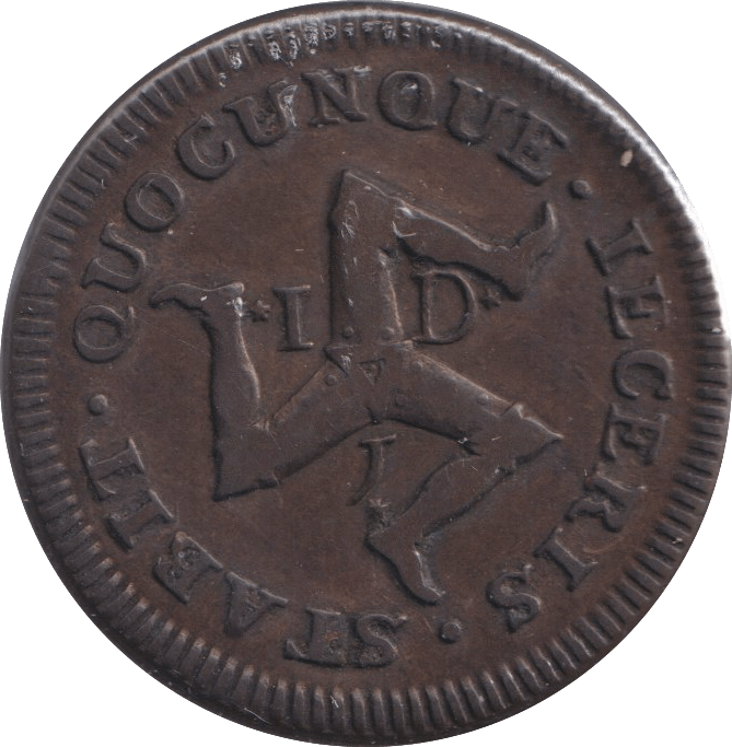 1733 PENNY ISLE OF MAN - WORLD COINS - Cambridgeshire Coins