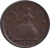 1734 FARTHING ( F ) - FARTHING - Cambridgeshire Coins