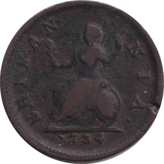 1734 FARTHING ( FINE ) - FARTHING - Cambridgeshire Coins
