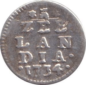1734 SILVER 2 STUIVER ZEELAND - SILVER WORLD COINS - Cambridgeshire Coins
