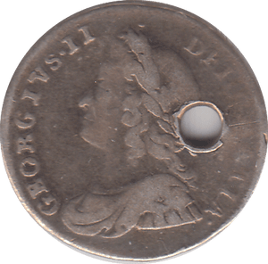 1735 MAUNDY THREEPENCE ( FINE ) HOLED - MAUNDY THREEPENCE - Cambridgeshire Coins