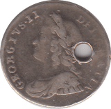 1735 MAUNDY THREEPENCE ( FINE ) HOLED - MAUNDY THREEPENCE - Cambridgeshire Coins