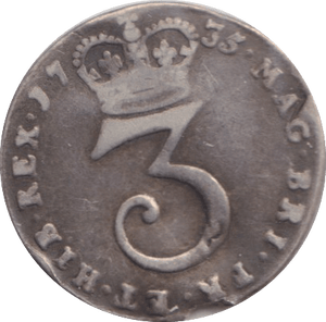 1735 MAUNDY THREEPENCE ( FINE ) - MAUNDY THREEPENCE - Cambridgeshire Coins