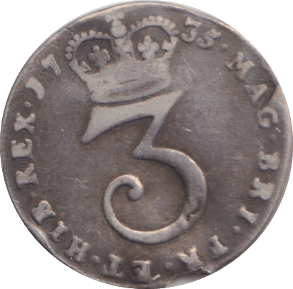 1735 MAUNDY THREEPENCE ( FINE ) - MAUNDY THREEPENCE - Cambridgeshire Coins