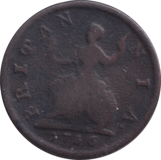 1736 FARTHING ( FINE ) - FARTHING - Cambridgeshire Coins