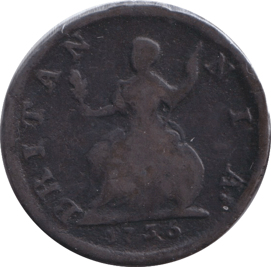 1736 FARTHING ( FINE ) - FARTHING - Cambridgeshire Coins