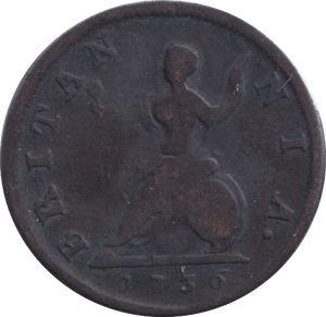 1736 FARTHING ( FINE ) - FARTHING - Cambridgeshire Coins