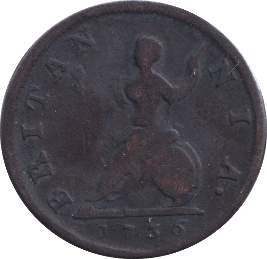 1736 FARTHING ( FINE ) - FARTHING - Cambridgeshire Coins