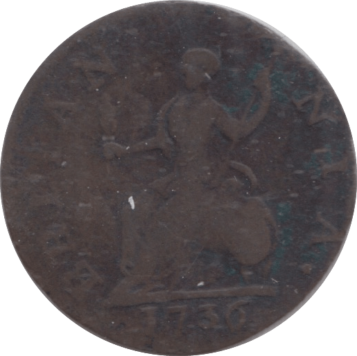 1736 FARTHING ( FINE ) - FARTHING - Cambridgeshire Coins